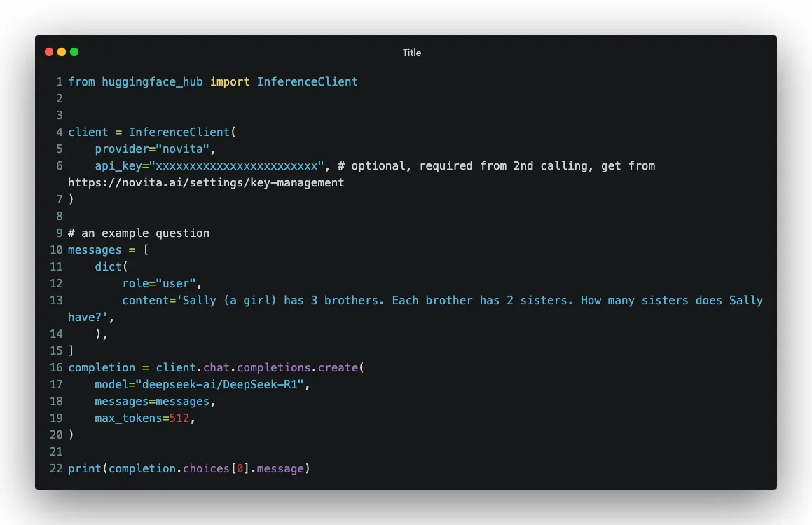 Code for Call model API in Python