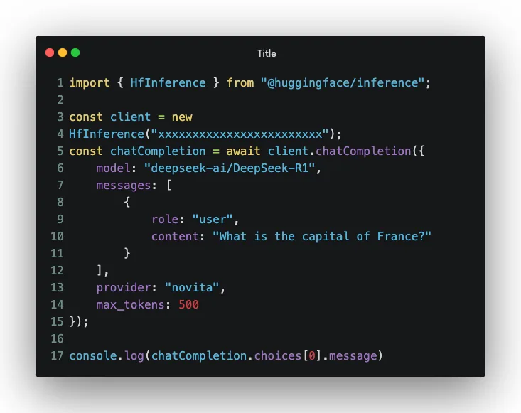 Code for Use Huggingface_hub from JS by the Client SDKs