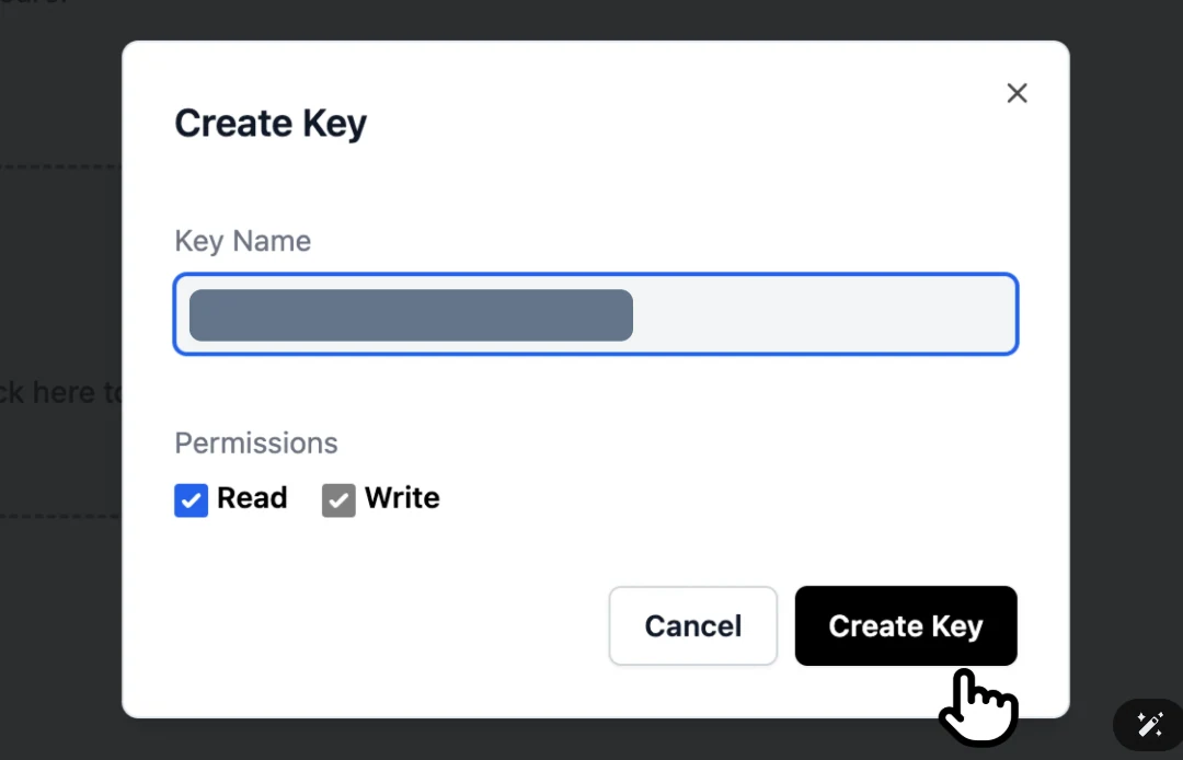 Create Key in Helicone