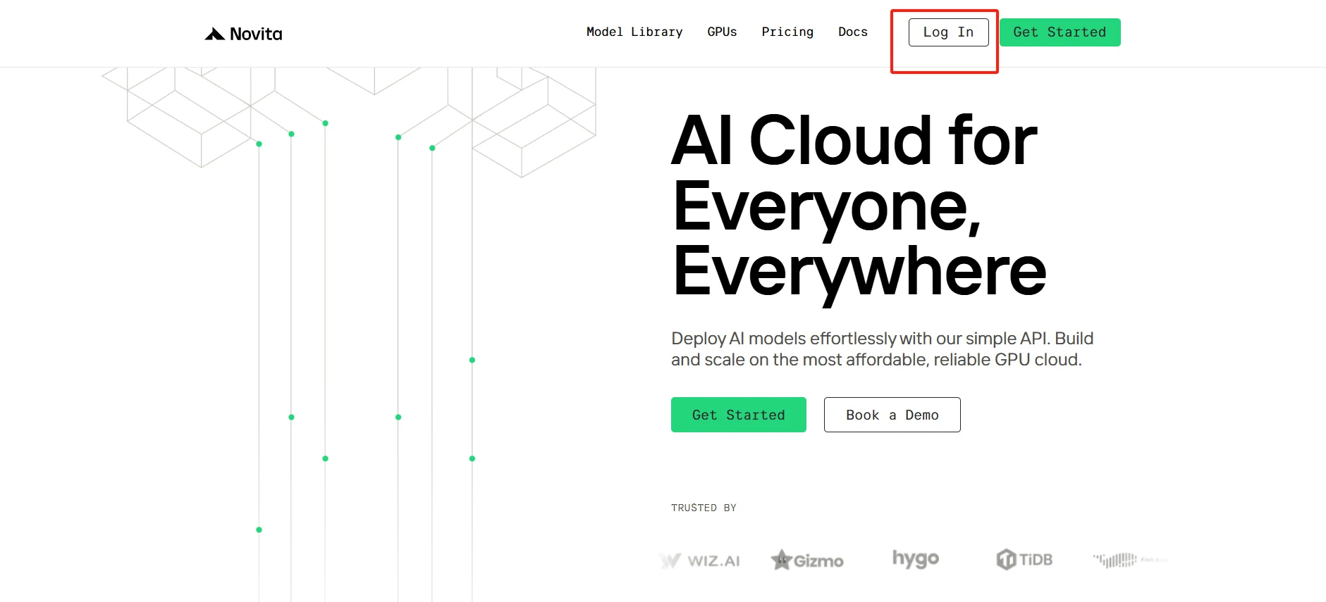 Novia ai website screenshot