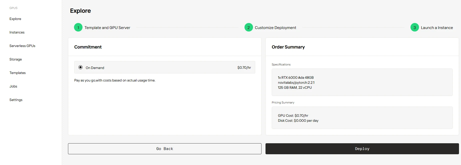 novita ai websute screenshot