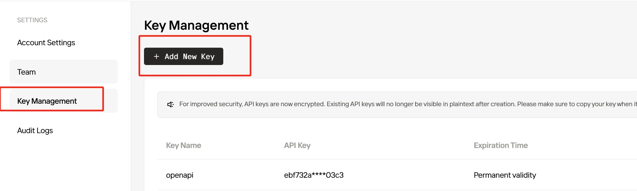 الخطوة 6: إنشاء مفتاح API جديد ونسخه لمصادقة الخدمة