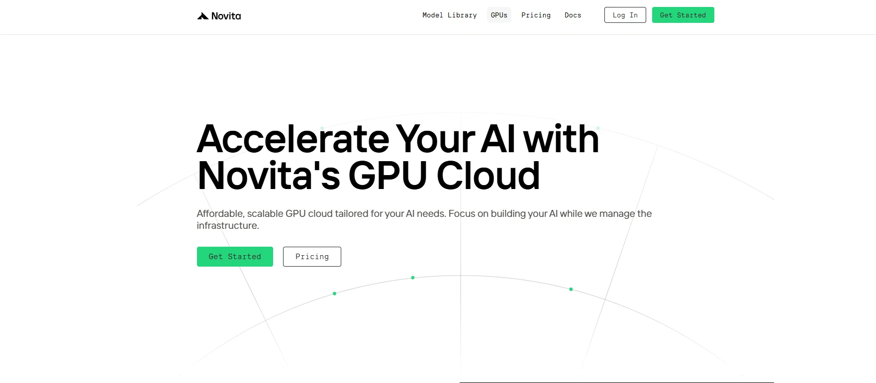 novita ai website screenshot