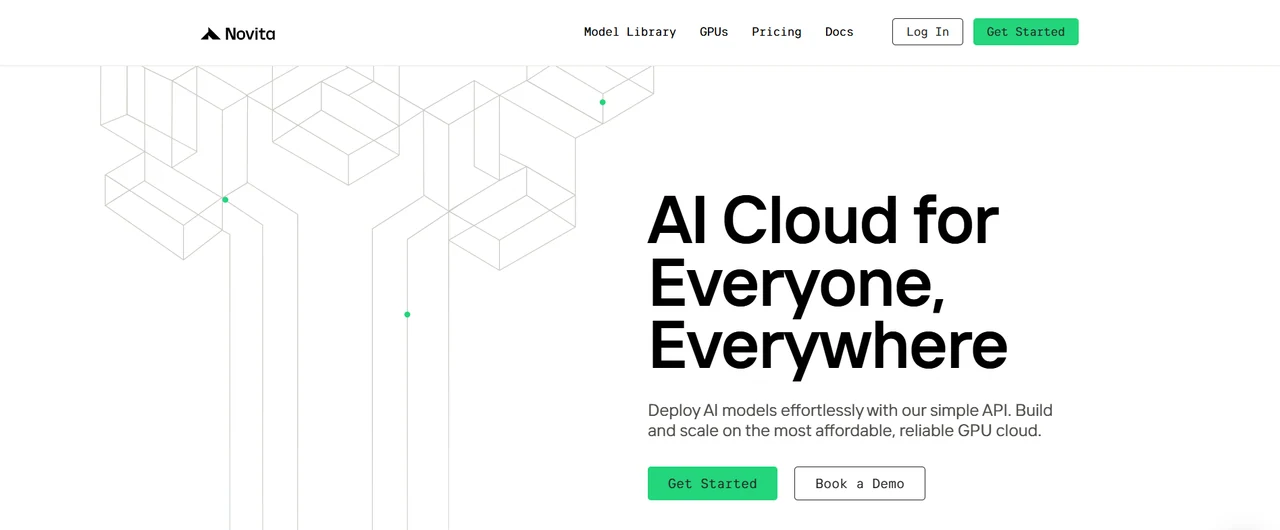 novita ai website screenshot