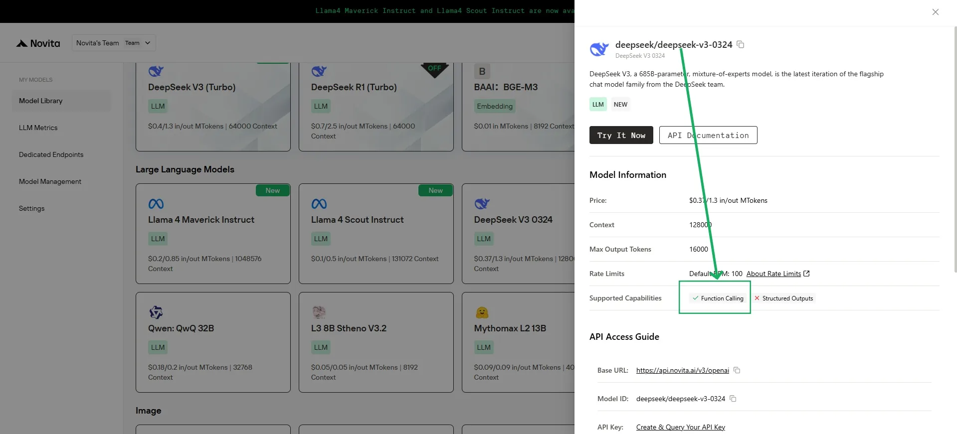 deepseek v3 0324 function calling