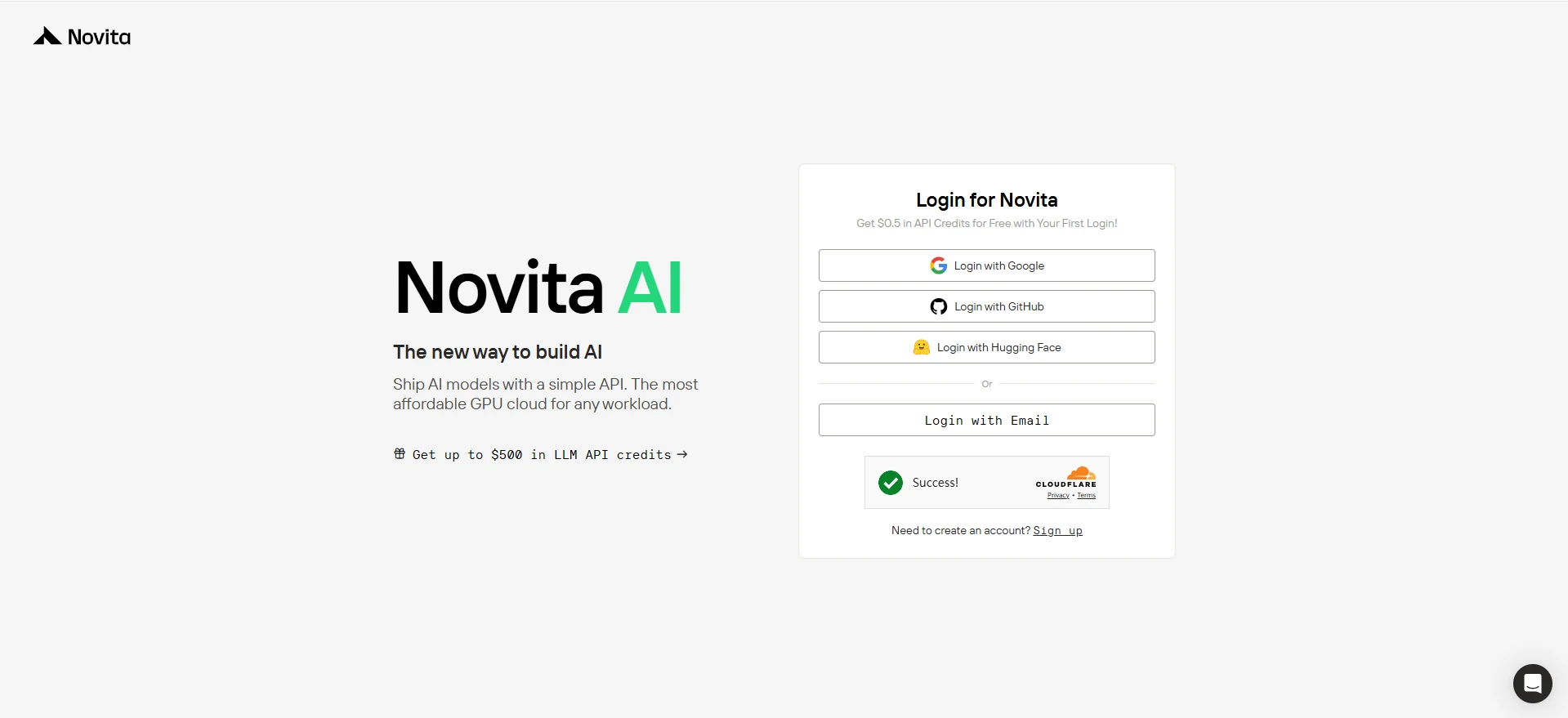 NOVITA AI LOG IN