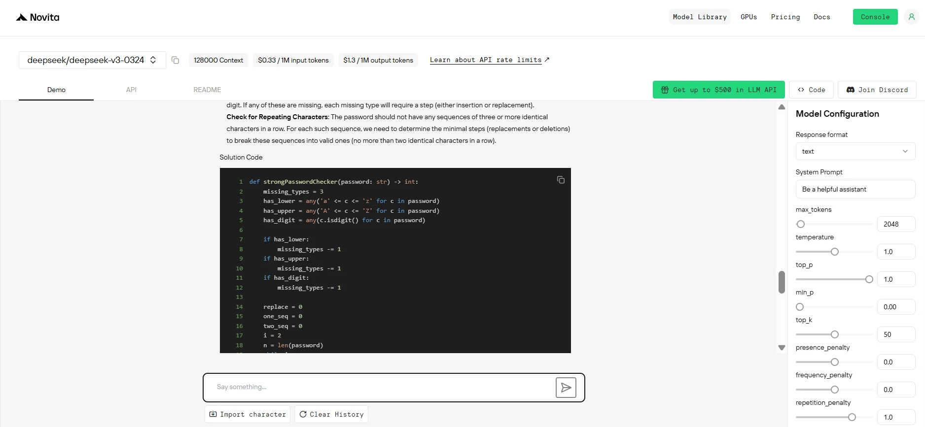 deepseek v3 0324 task