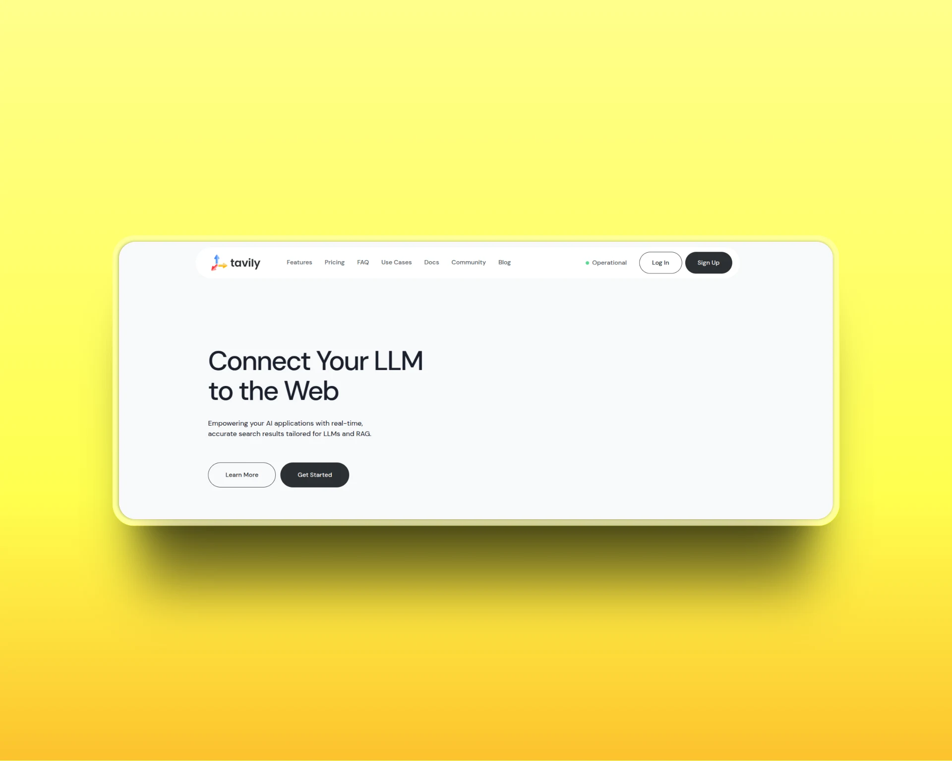 Tavily homepage