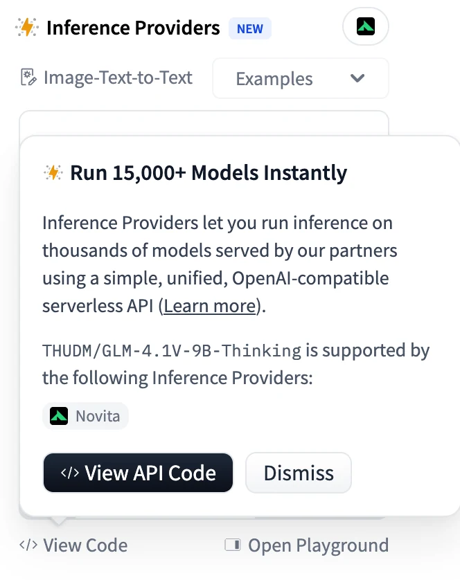 GLM 4.1V 9B Thinking's API Access on Hugging Face