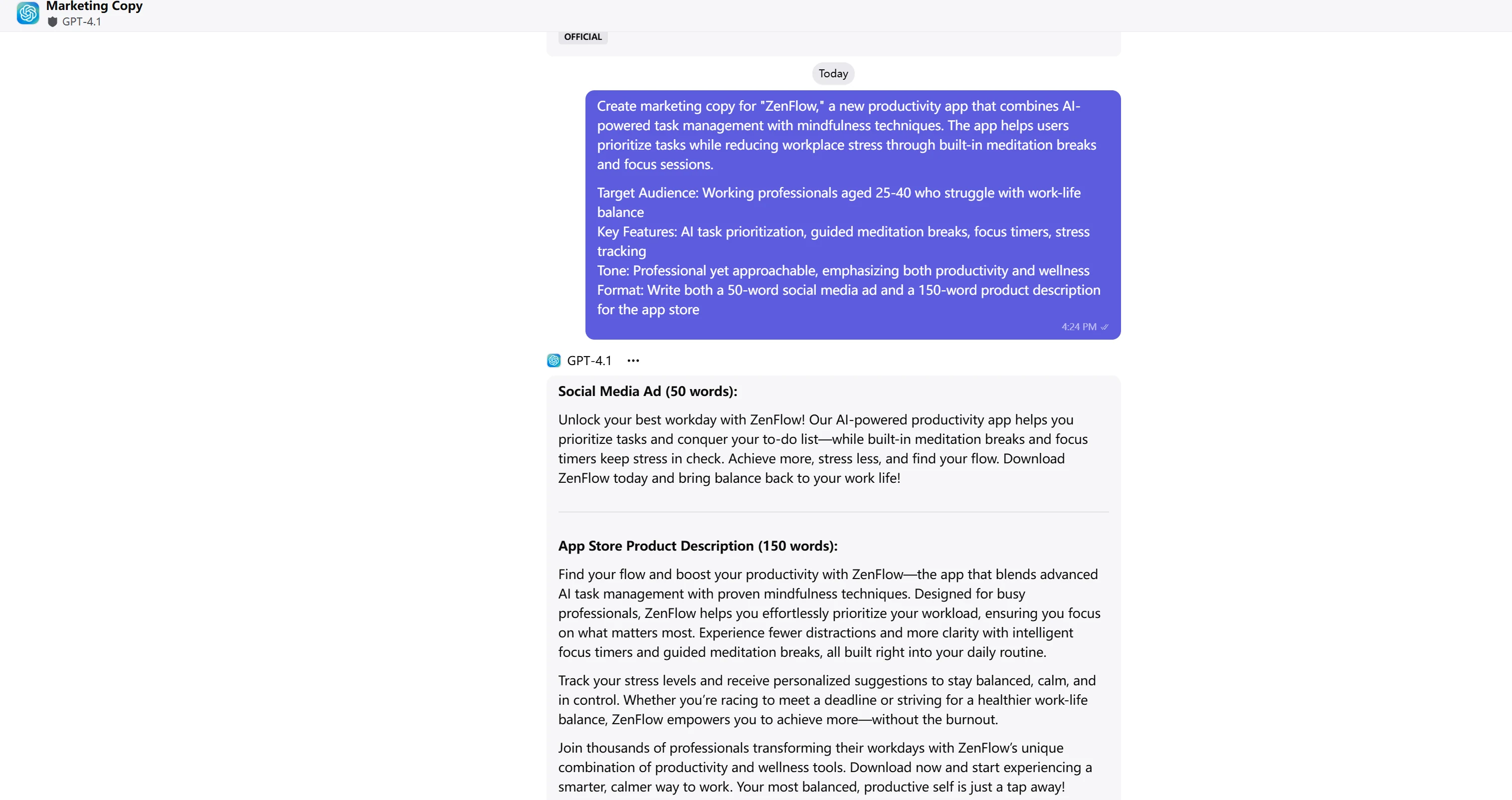 Marketing-Text-Challenge: GLM-4.5 vs GPT-4.1
