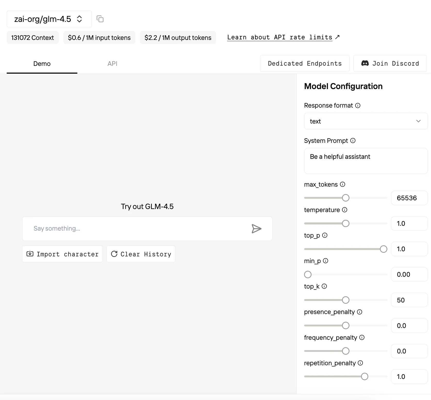 Testen Sie GLM 4.5 auf der Webseite