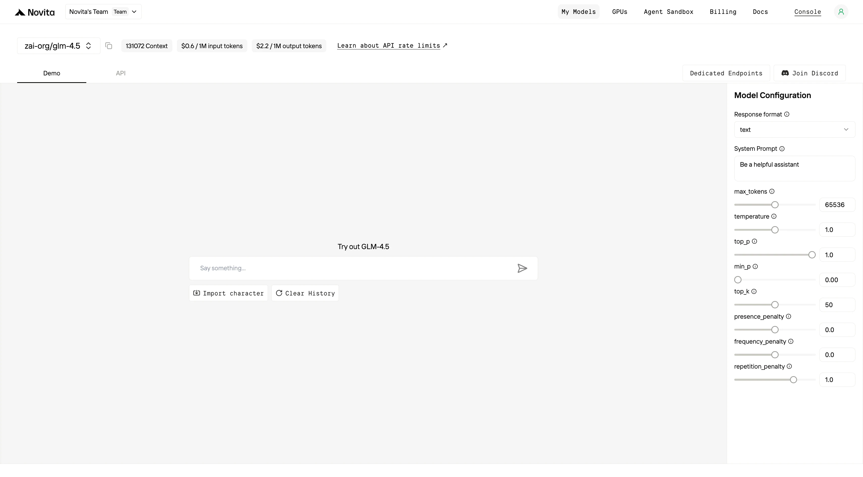 Kostenlose Testversion von GLM 4.5 starten
