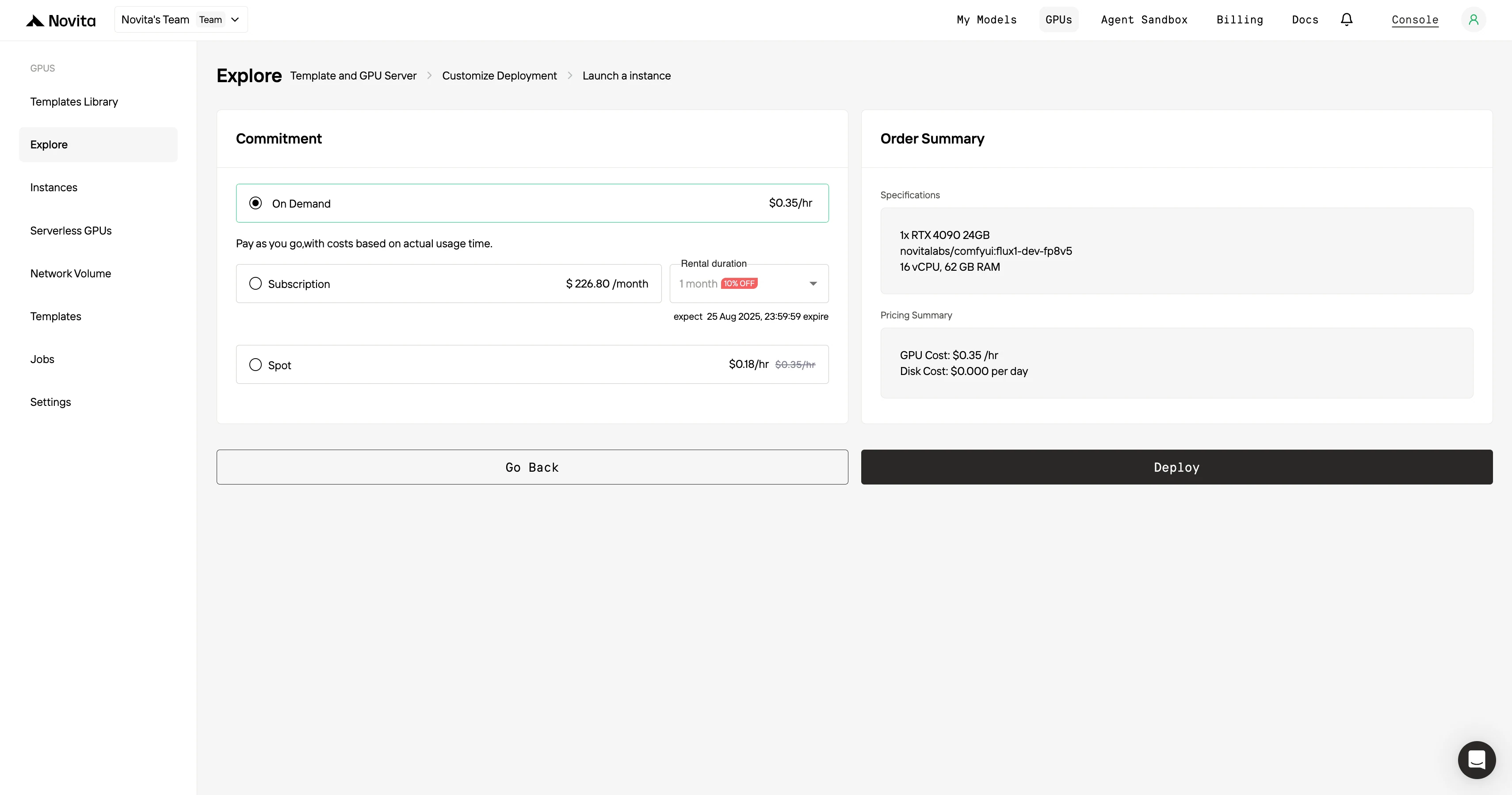 Step4：Launch an instance