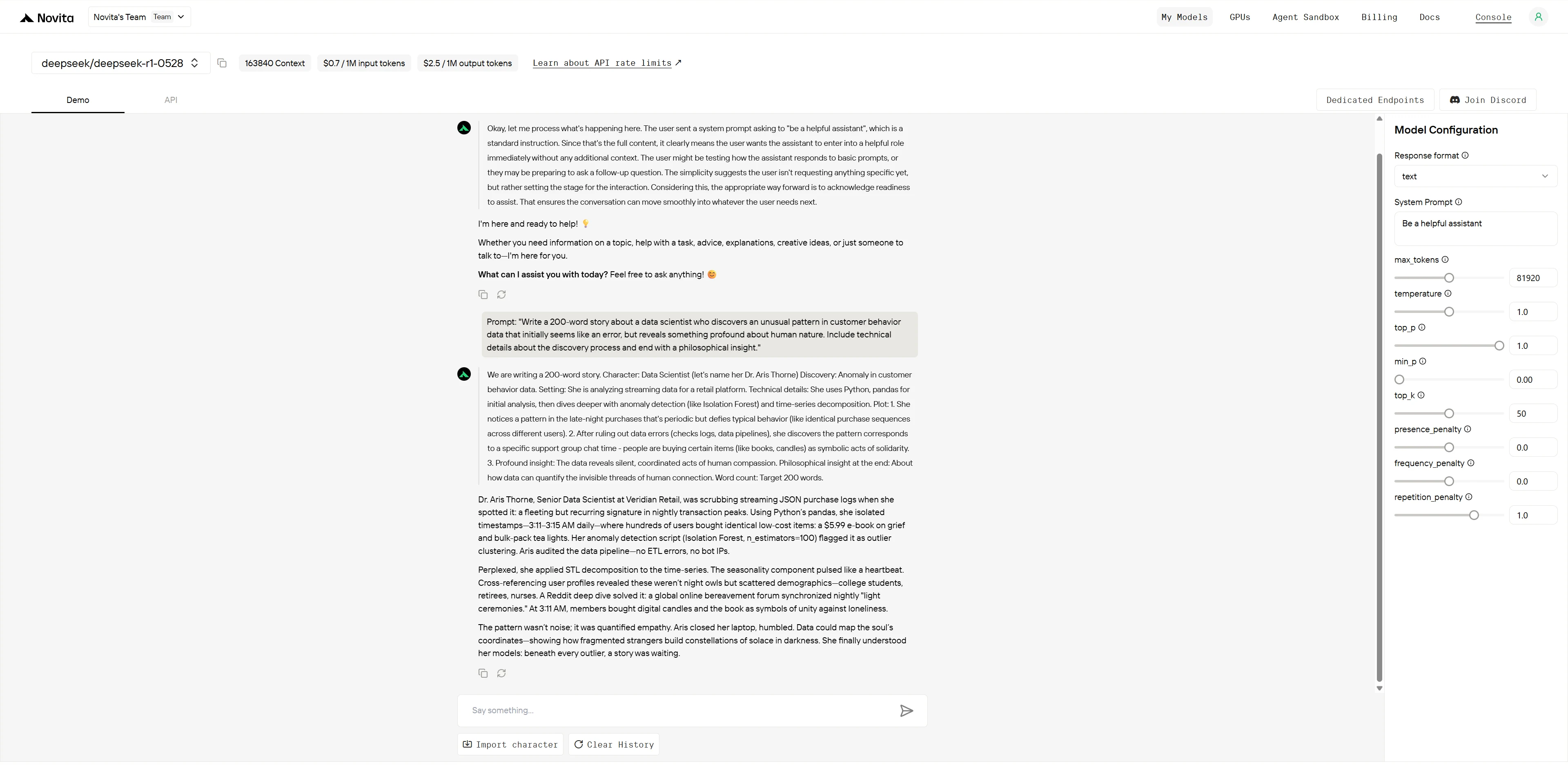 DeepSeek R1 Textgenerierung