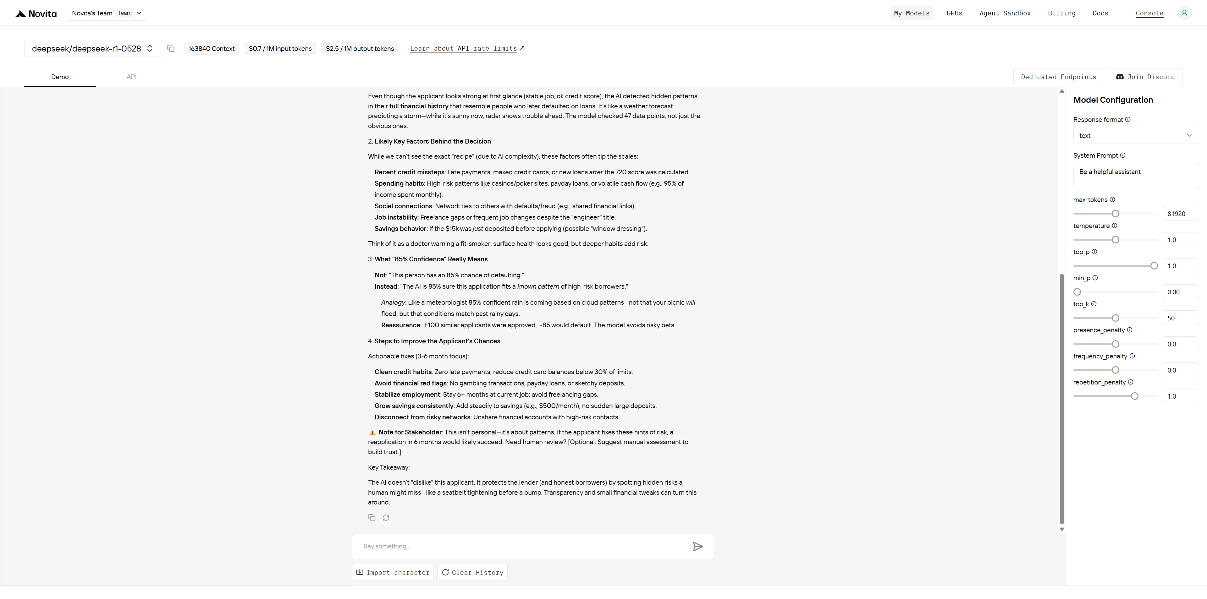 DeepSeek R1 0528 Erklärbarkeit