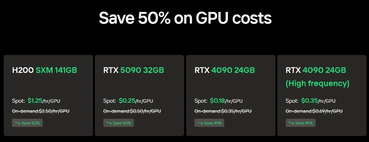 Rabatt auf GPUs bei Novita AI