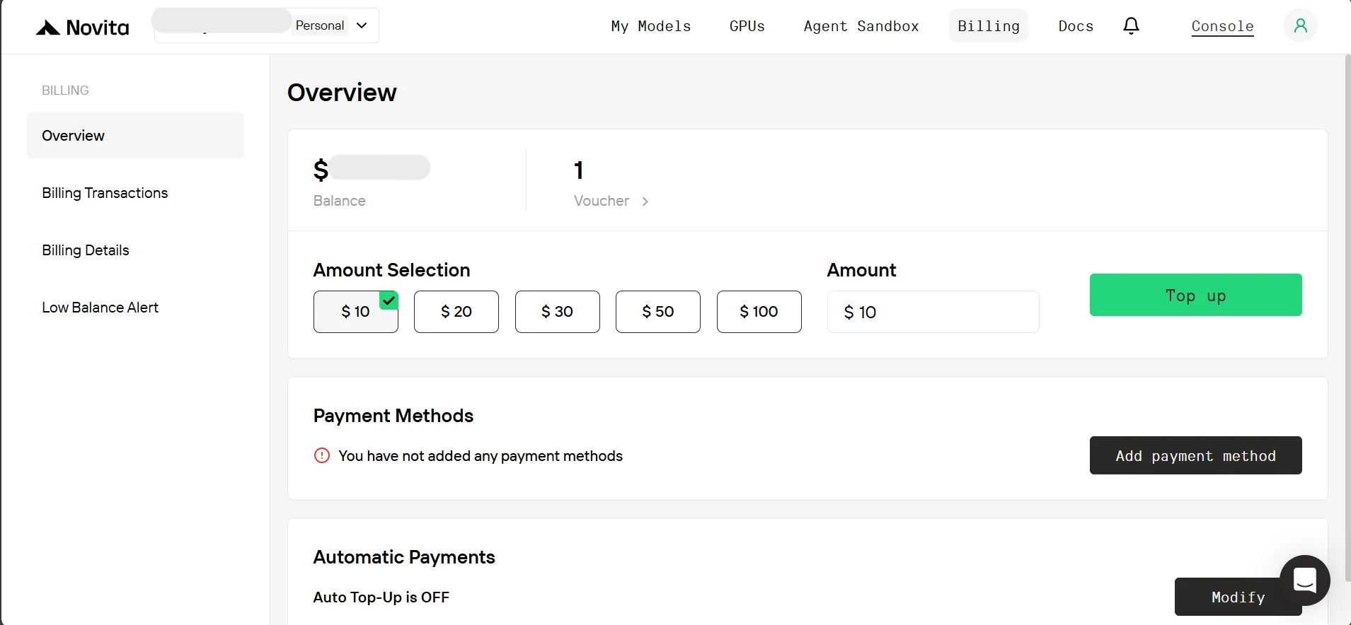 top up page