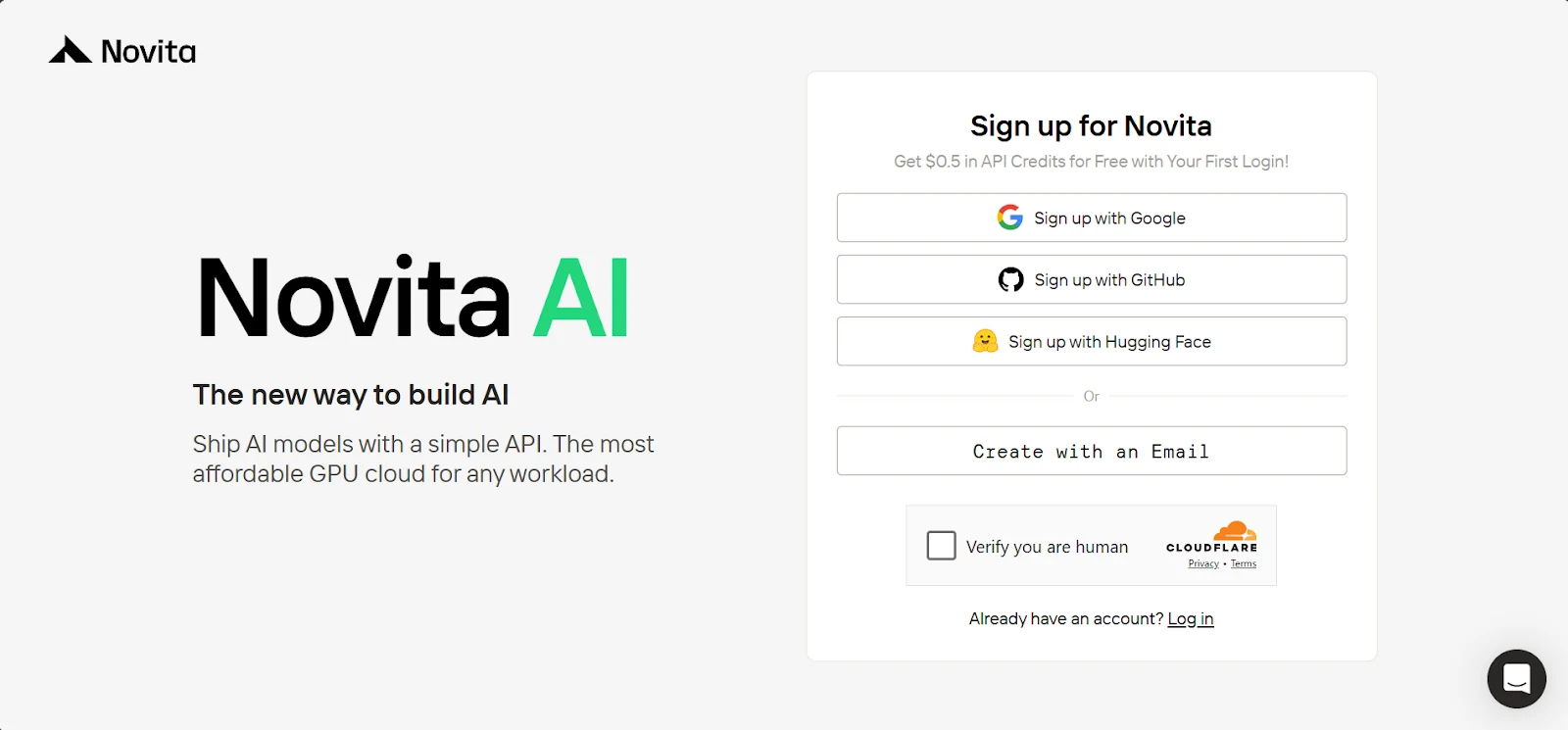 novita ai login