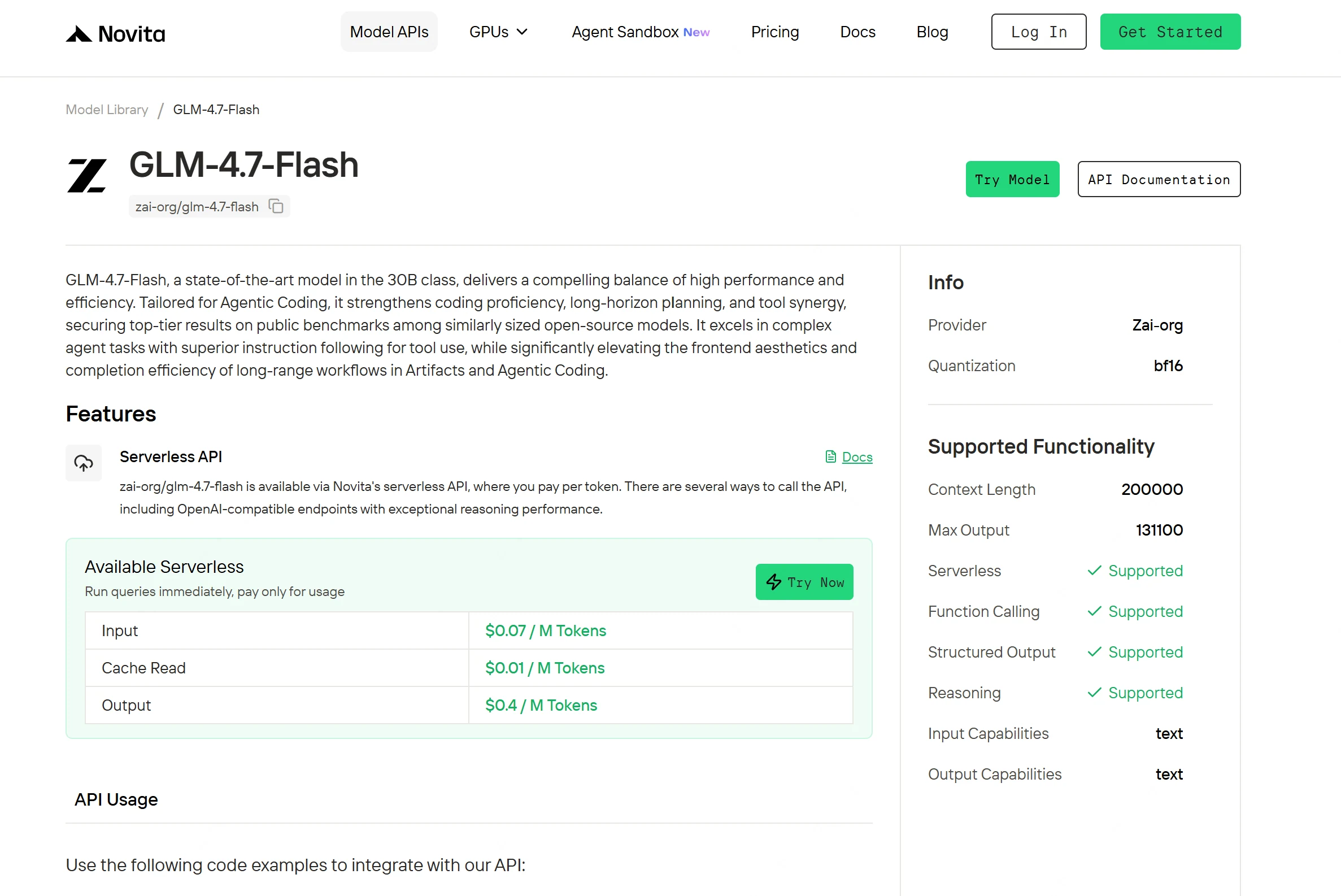 무료 체험을 시작하여 GLM-4.7-Flash의 기능을 살펴보세요.
