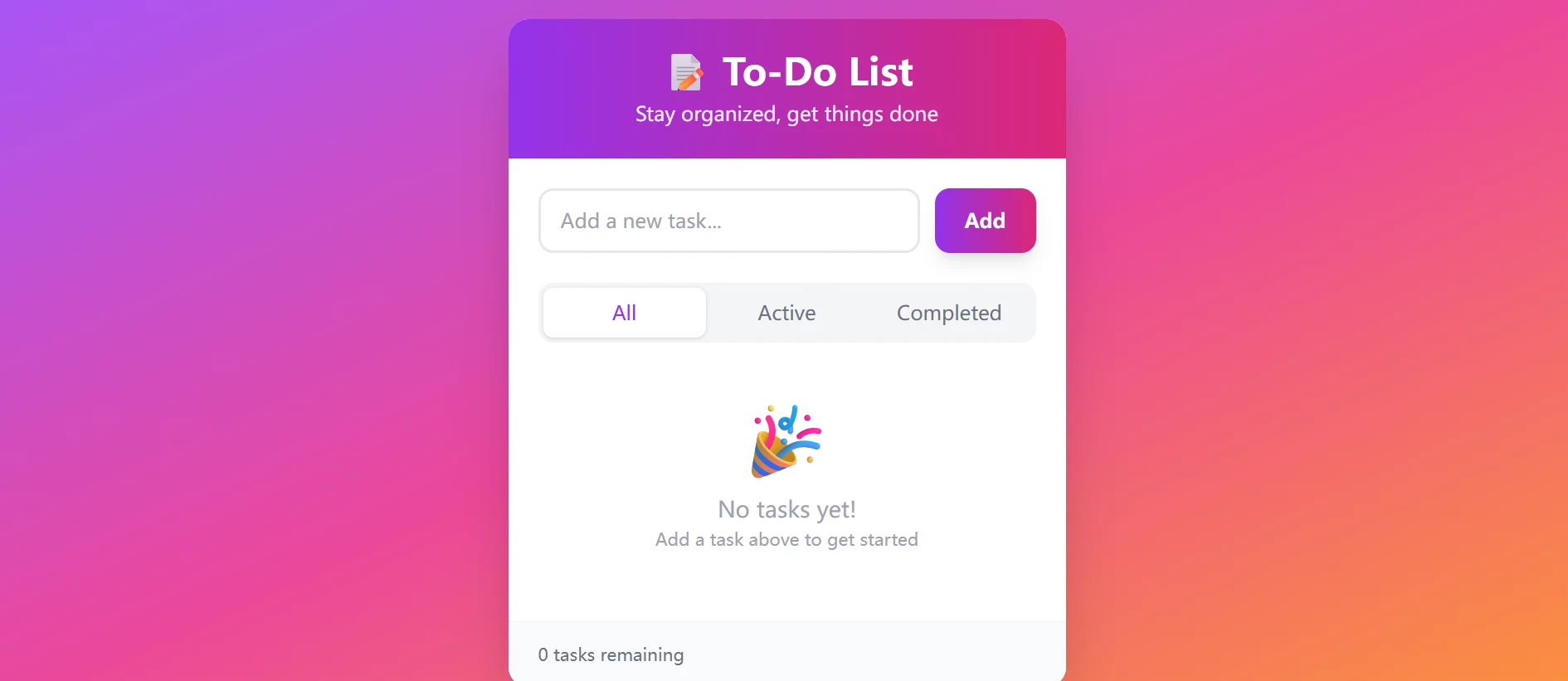 Build a to-do list app