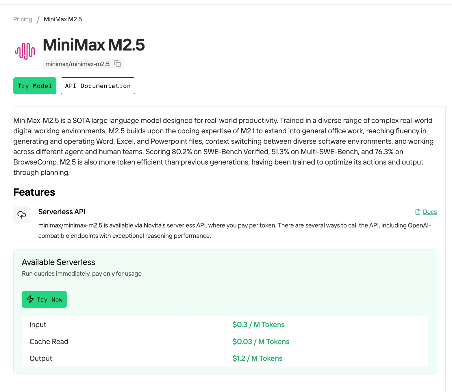 Novita AI 为 MiniMax M2.5 提供兼容 OpenAI 的端点