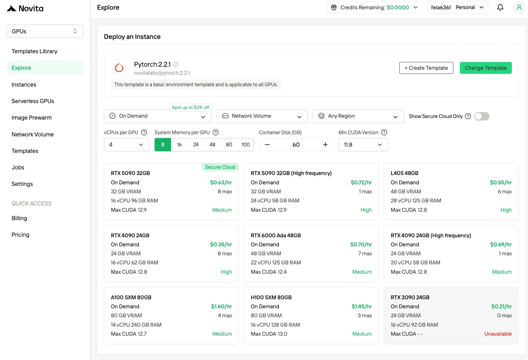 Exploring Templates and GPU Servers