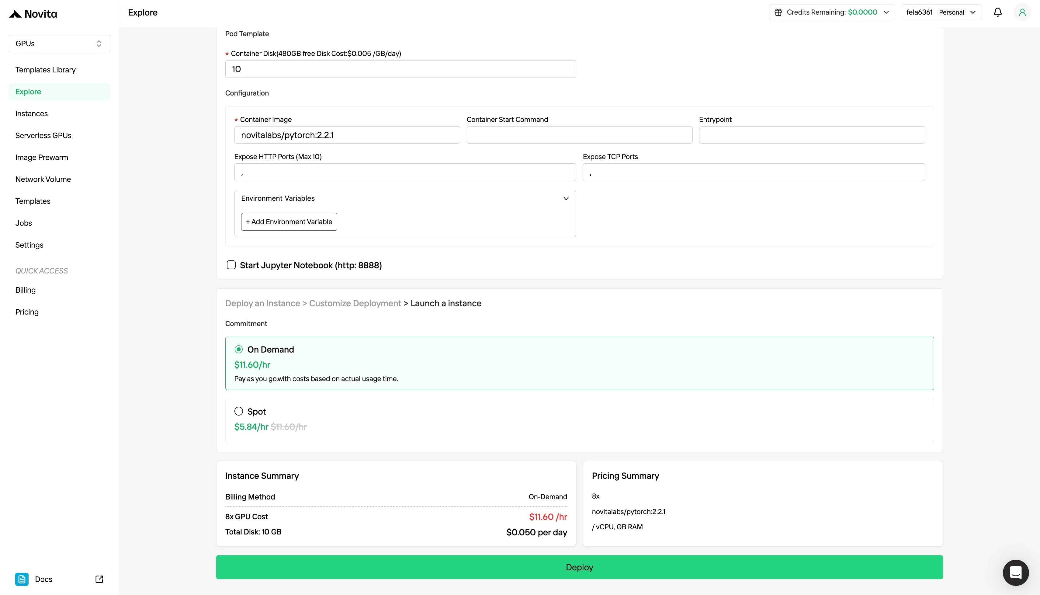 Customize your environment by selecting your preferred operating system and configuration options to ensure optimal performance for your specific AI workloads and development needs.