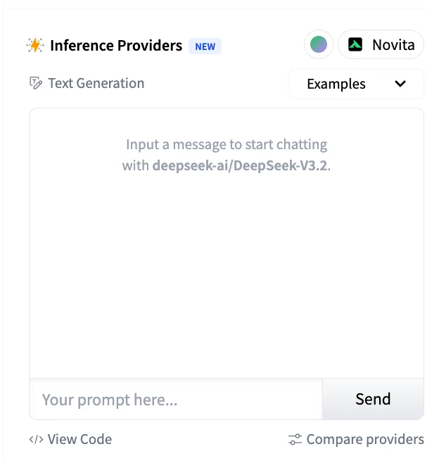 access deepseek v3.2 via huggingface
