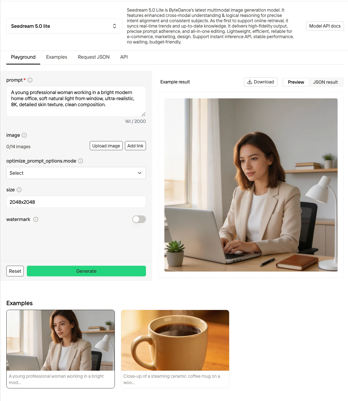 Seedream 5.0 lite Nutzung über Novita AI