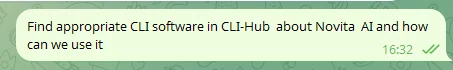 要求 OpenClaw Agent 從 CLI-Hub 尋找並安裝 Novita AI CLI