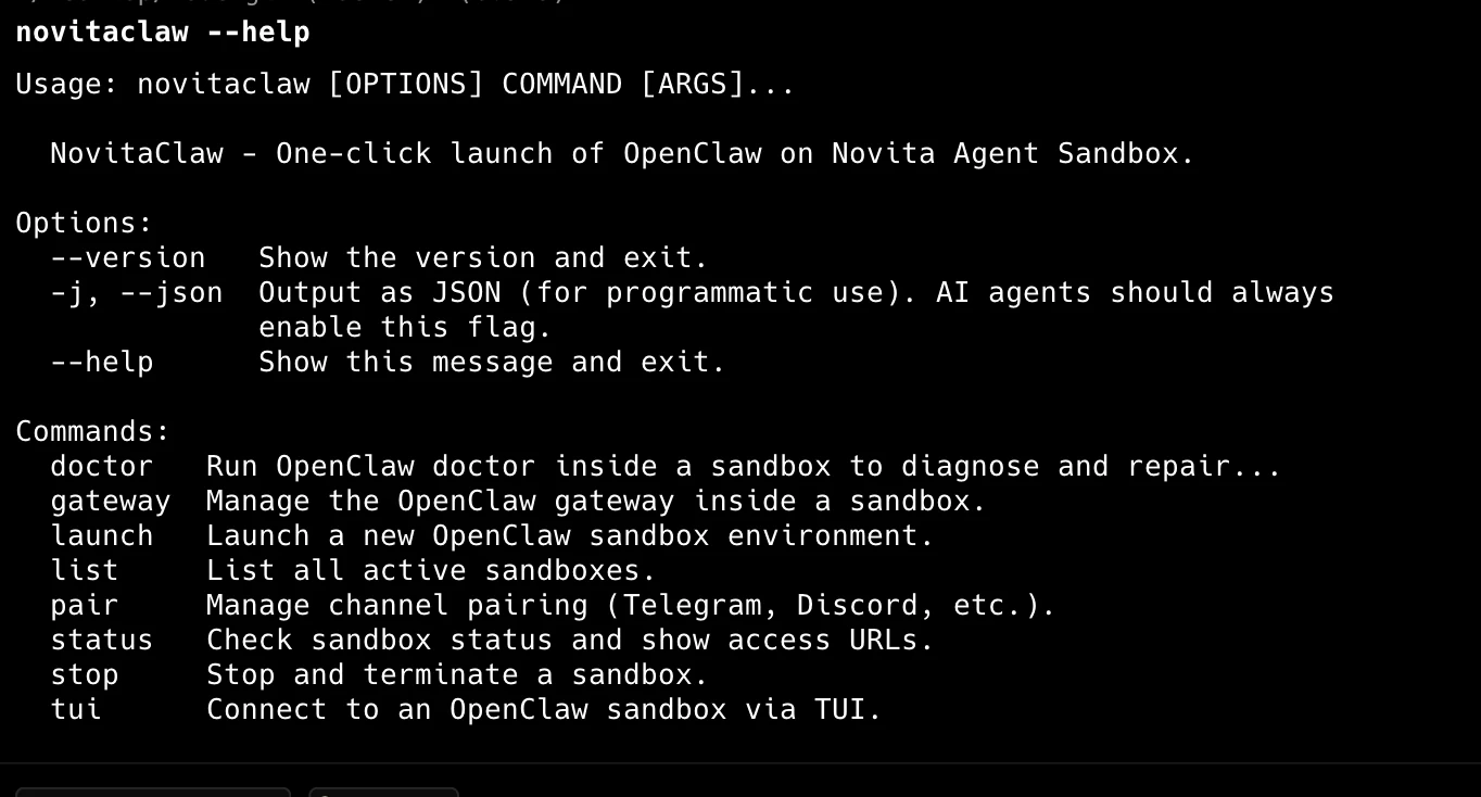 novitaclaw --help