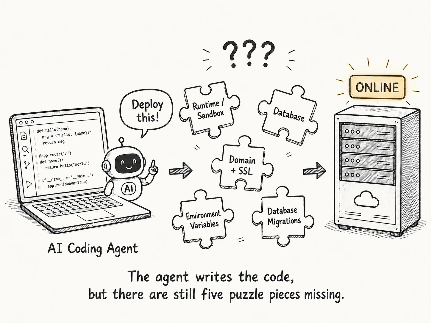 AI coding agents still need deployment pieces assembled