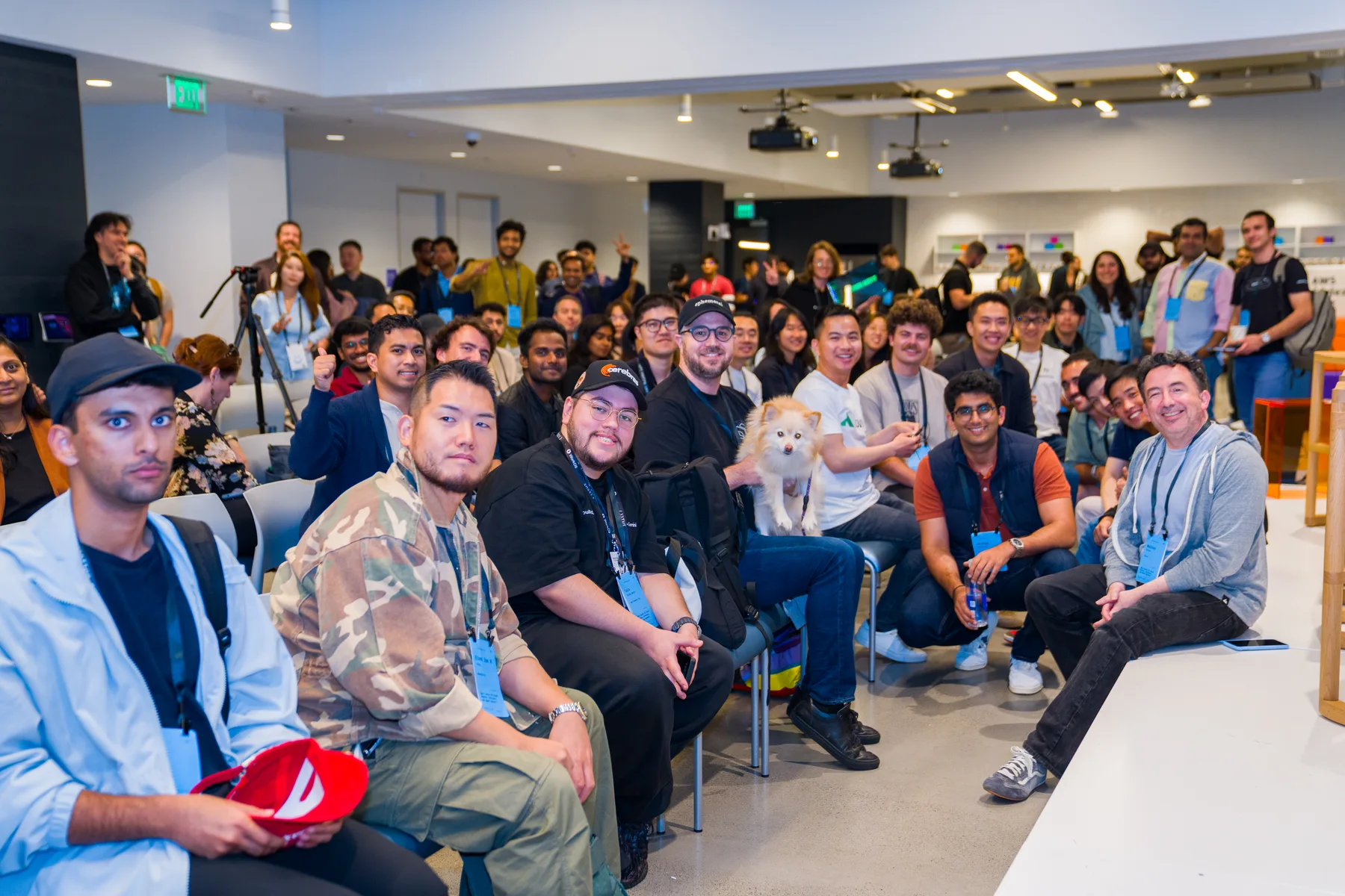 Panelists and attendees gather during Novita's SF Tech Week Panel at AWS Builder Loft.
